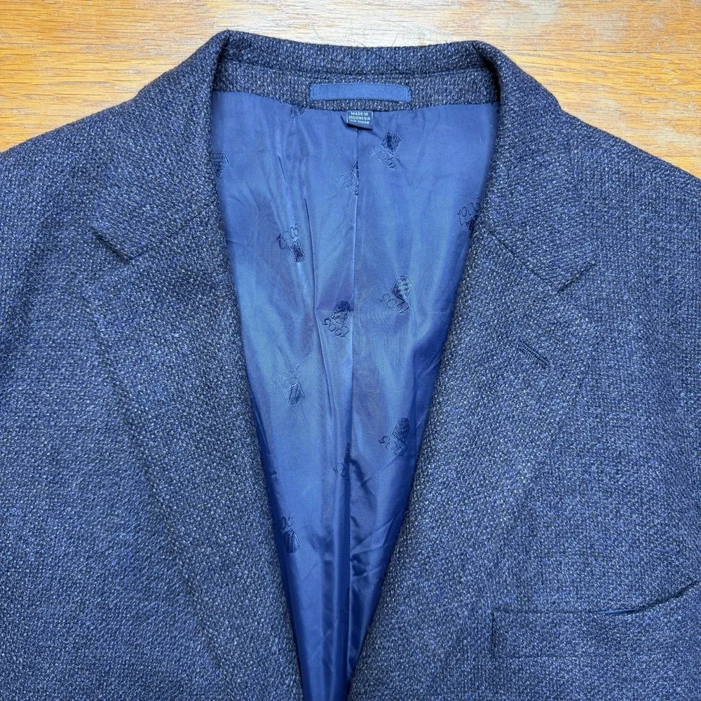 Jos A Bank 1905 Blazer Mens 48R Tailored Fit Blue Tweed Brrr Sport Coat Jacket
